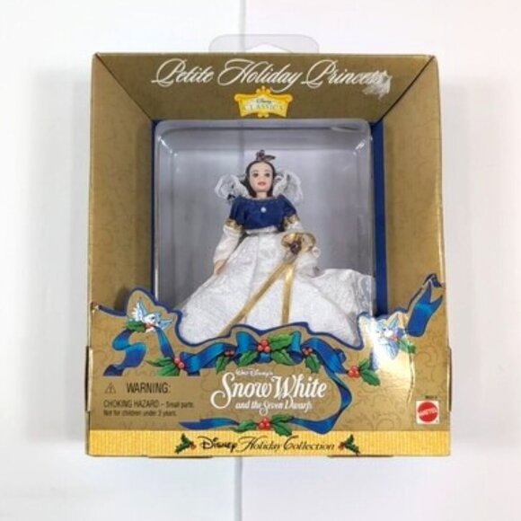 Mattel Disney Snow White 4” Holiday Collection Doll and Stand 1998 New in Box - Picture 1 of 7